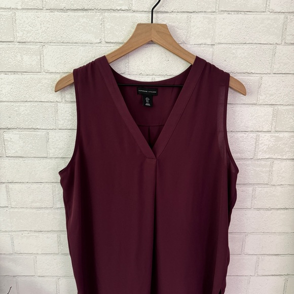 ADRIENNE VITTADINI Maroon Sleeveless Tunic Top - Picture 2 of 9